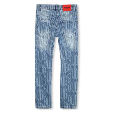 HUGO Jean para niño y adolescente unisex all over logo